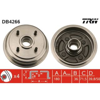 Stabdžių būgnas TRW DB4266