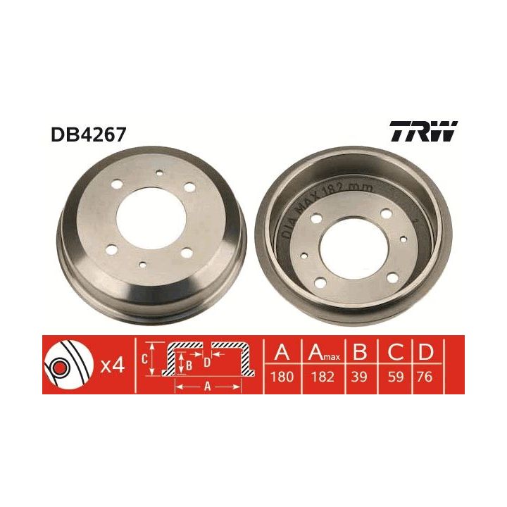 Stabdžių būgnas TRW DB4267