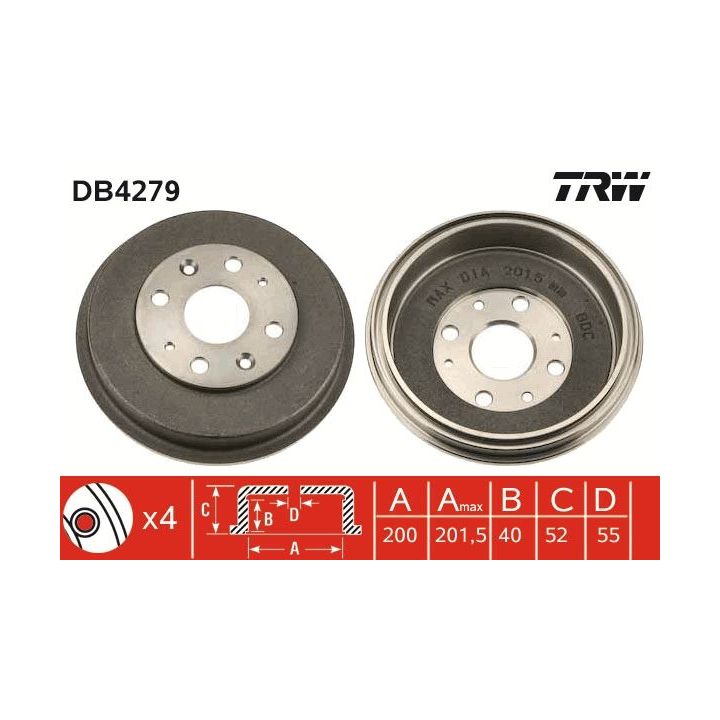 Stabdžių būgnas TRW DB4279