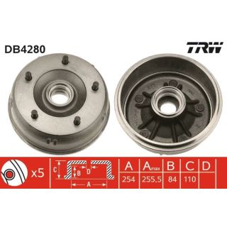 Stabdžių būgnas TRW DB4280