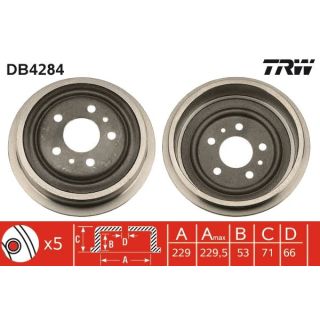 Stabdžių būgnas TRW DB4284
