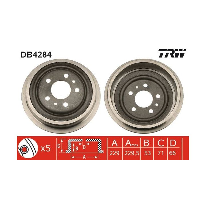 Stabdžių būgnas TRW DB4284