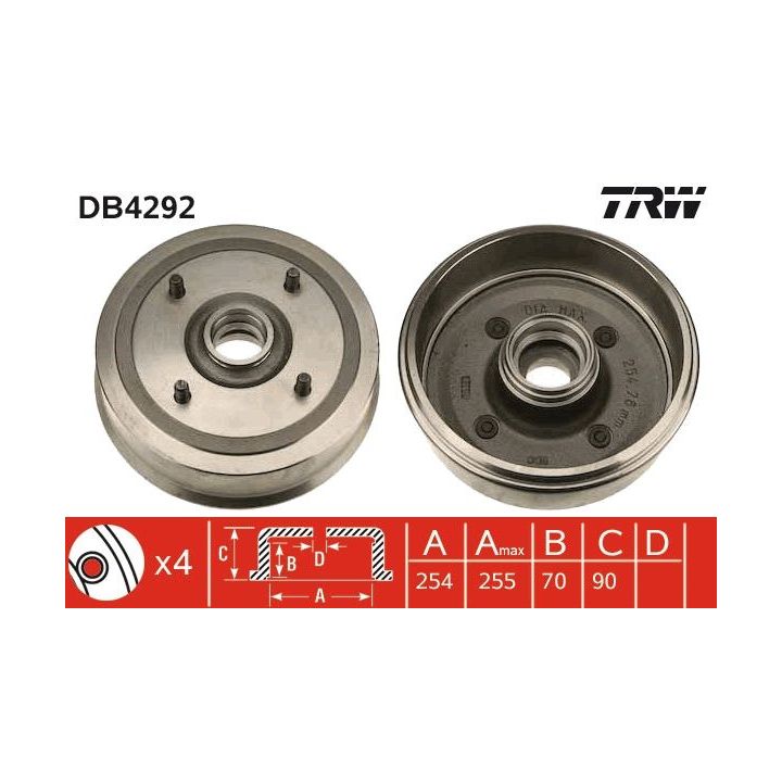 Stabdžių būgnas TRW DB4292