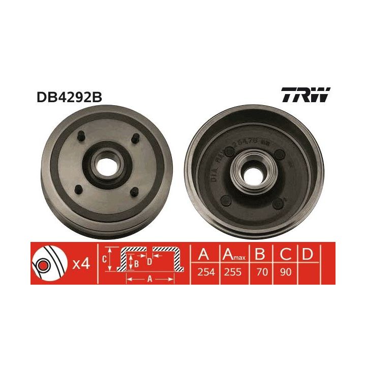 Stabdžių būgnas TRW DB4292B