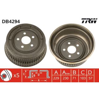 Stabdžių būgnas TRW DB4294