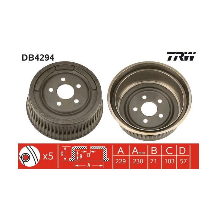 Stabdžių būgnas TRW DB4294