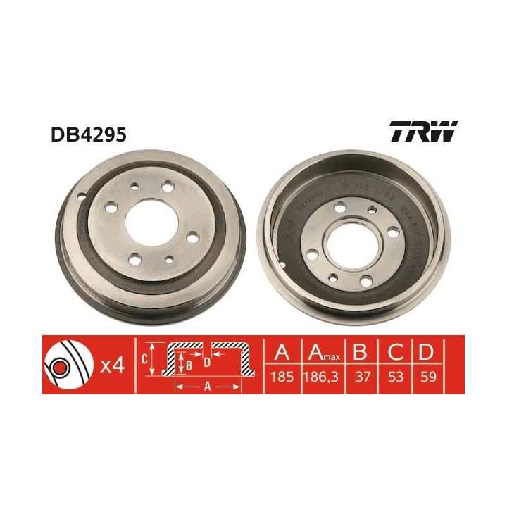 Stabdžių būgnas TRW DB4295