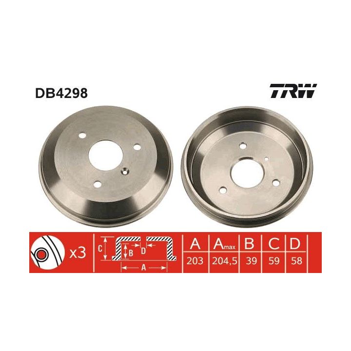 Stabdžių būgnas TRW DB4298