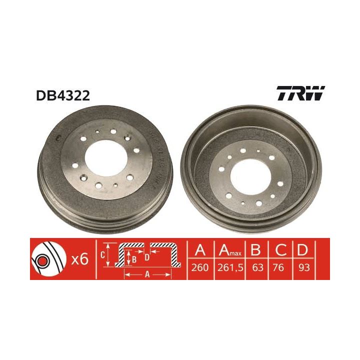 Stabdžių būgnas TRW DB4322
