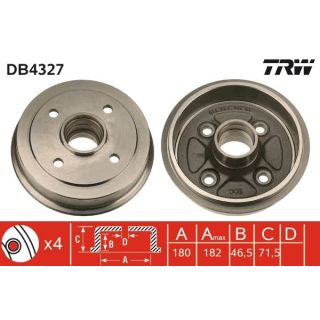 Stabdžių būgnas TRW DB4327