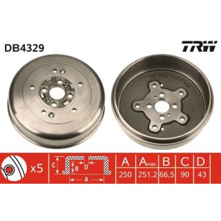 Stabdžių būgnas TRW DB4329