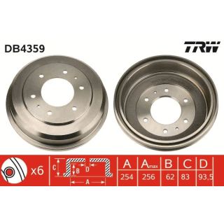 Stabdžių būgnas TRW DB4359