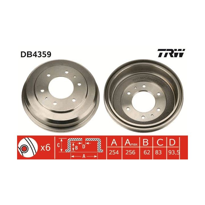 Stabdžių būgnas TRW DB4359