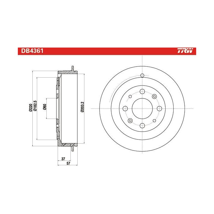 Stabdžių būgnas TRW DB4361