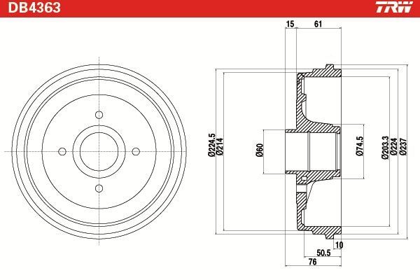 Stabdžių būgnas TRW DB4363