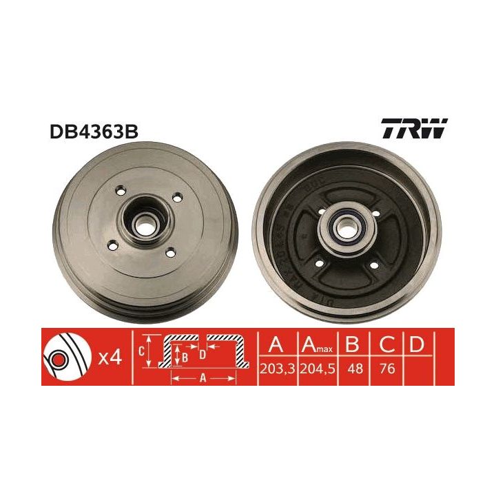 Stabdžių būgnas TRW DB4363B