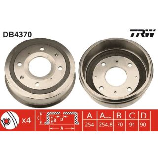 Stabdžių būgnas TRW DB4370