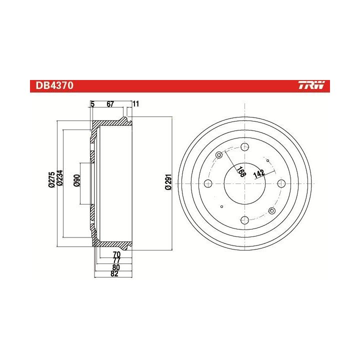 Stabdžių būgnas TRW DB4370