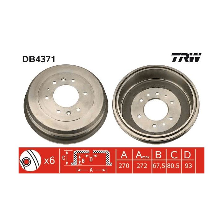 Stabdžių būgnas TRW DB4371