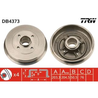 Stabdžių būgnas TRW DB4373