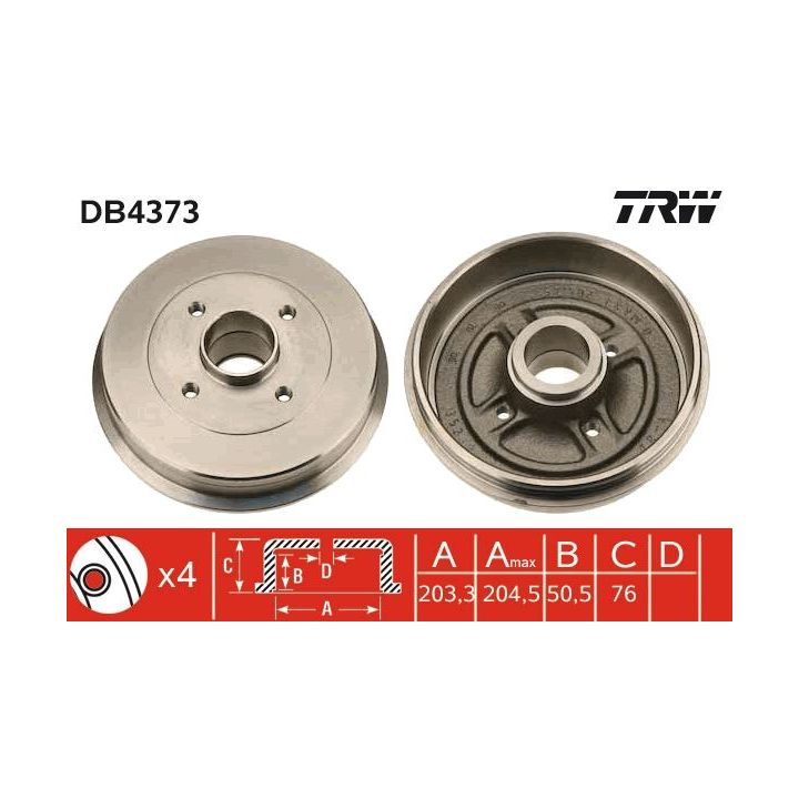 Stabdžių būgnas TRW DB4373
