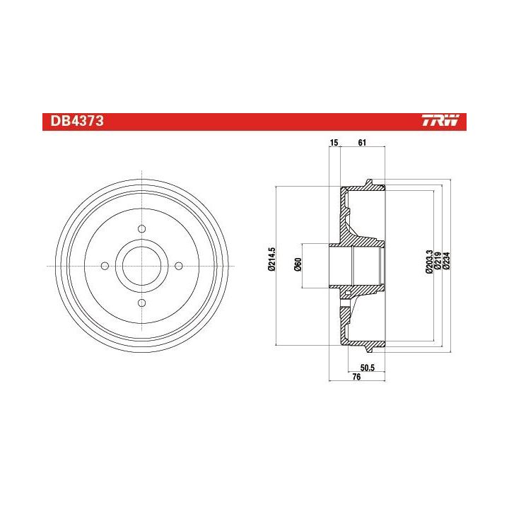 Stabdžių būgnas TRW DB4373