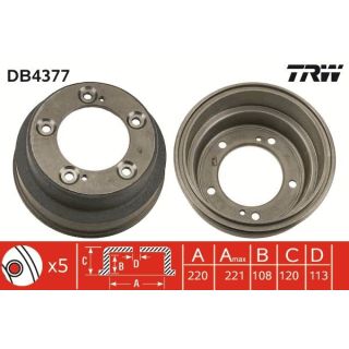 Stabdžių būgnas TRW DB4377