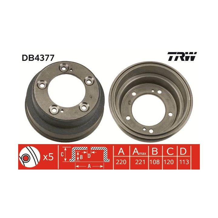 Stabdžių būgnas TRW DB4377