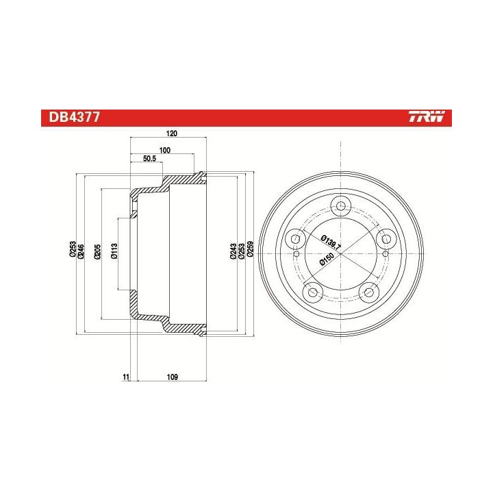 Stabdžių būgnas TRW DB4377