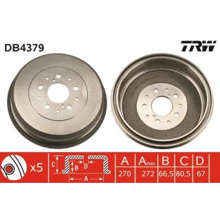 Stabdžių būgnas TRW DB4379