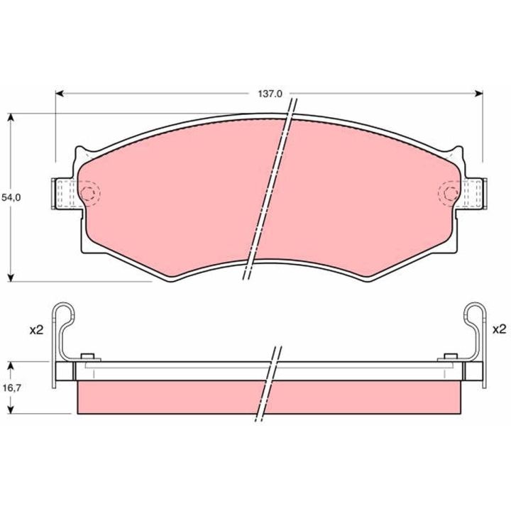 Stabdžių trinkelių rinkinys, diskinis stabdys TRW GDB1008