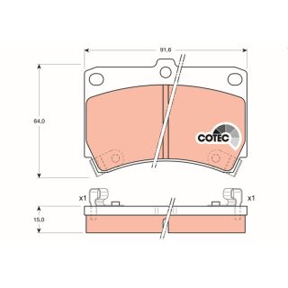 Stabdžių trinkelių rinkinys, diskinis stabdys TRW GDB1024
