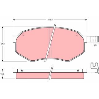 Stabdžių trinkelių rinkinys, diskinis stabdys TRW GDB1026