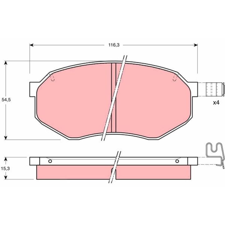 Stabdžių trinkelių rinkinys, diskinis stabdys TRW GDB1026