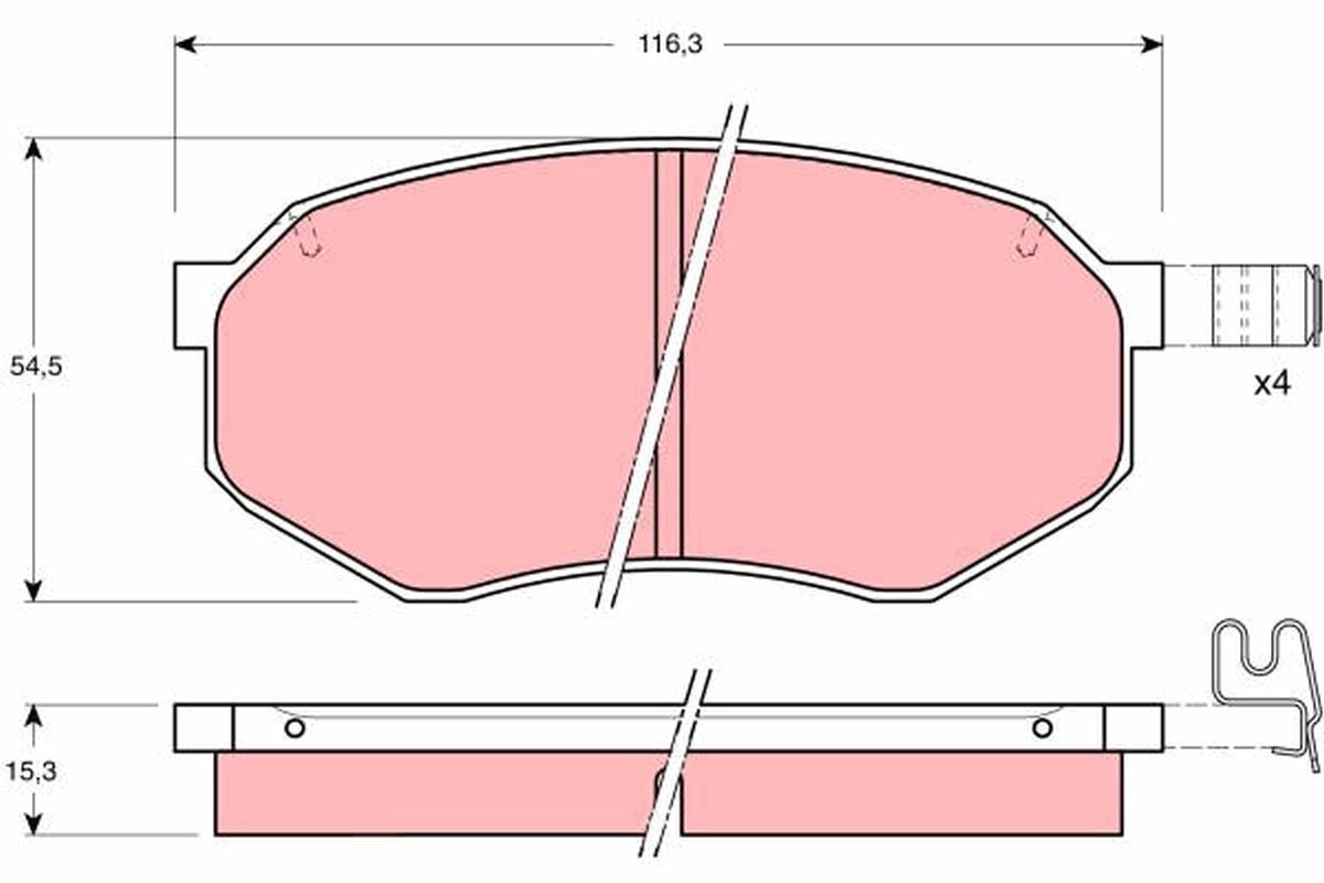 Stabdžių trinkelių rinkinys, diskinis stabdys TRW GDB1026