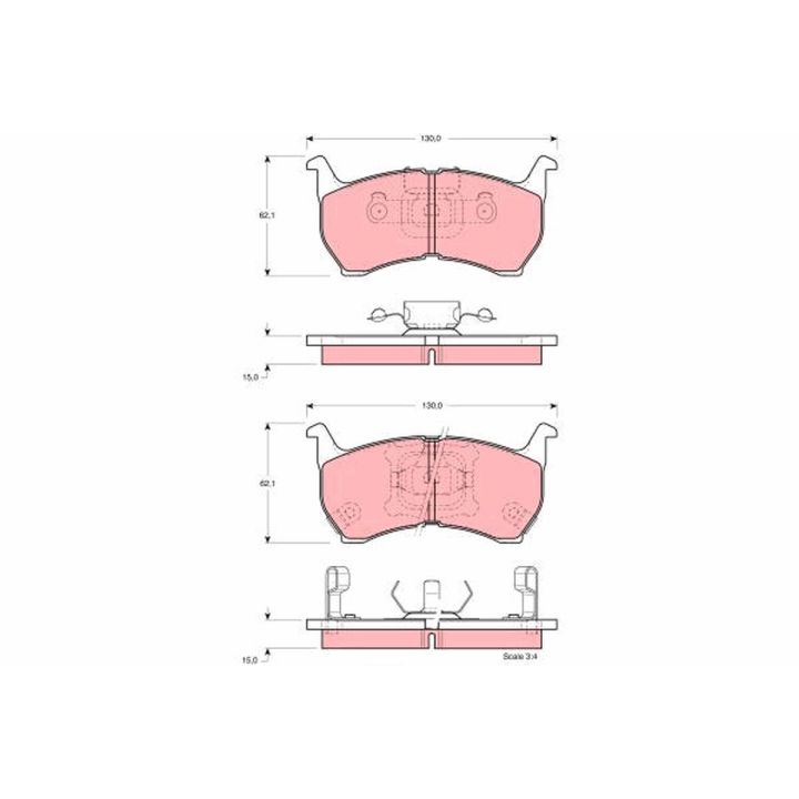 Stabdžių trinkelių rinkinys, diskinis stabdys TRW GDB1036