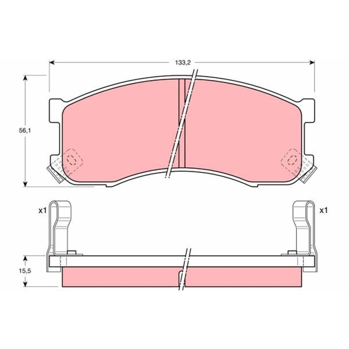 Stabdžių trinkelių rinkinys, diskinis stabdys TRW GDB1037