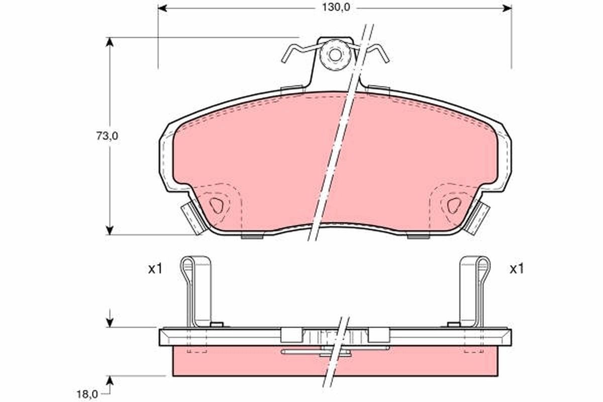 Stabdžių trinkelių rinkinys, diskinis stabdys TRW GDB1083
