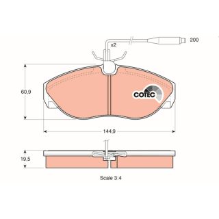 Stabdžių trinkelių rinkinys, diskinis stabdys TRW GDB1105