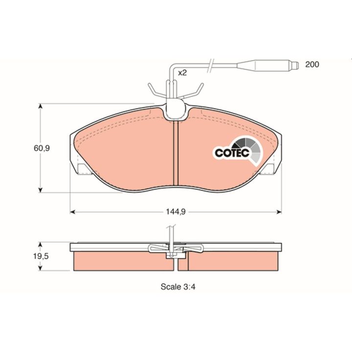 Stabdžių trinkelių rinkinys, diskinis stabdys TRW GDB1105