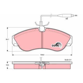 Stabdžių trinkelių rinkinys, diskinis stabdys TRW GDB1106