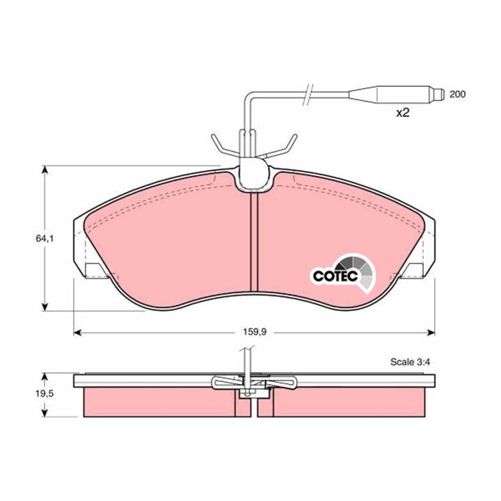 Stabdžių trinkelių rinkinys, diskinis stabdys TRW GDB1106