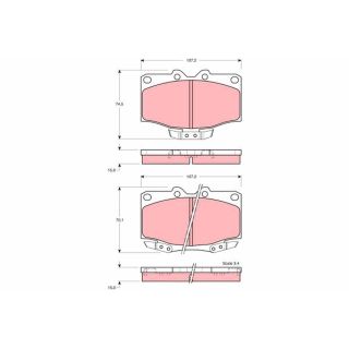 Stabdžių trinkelių rinkinys, diskinis stabdys TRW GDB1133