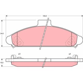 Stabdžių trinkelių rinkinys, diskinis stabdys TRW GDB1136