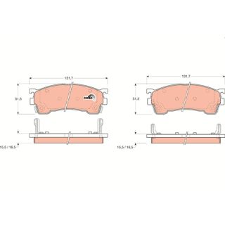 Stabdžių trinkelių rinkinys, diskinis stabdys TRW GDB1139