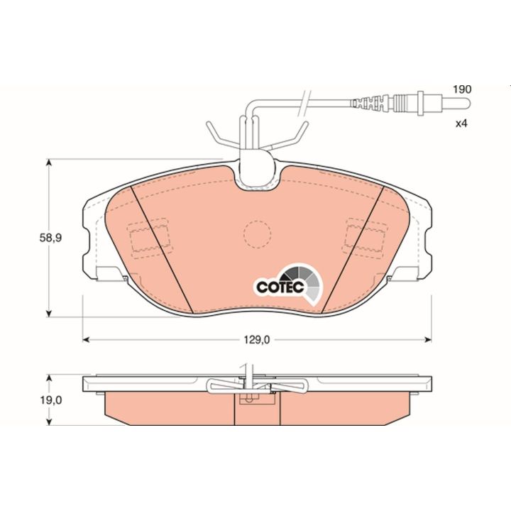 Stabdžių trinkelių rinkinys, diskinis stabdys TRW GDB1148