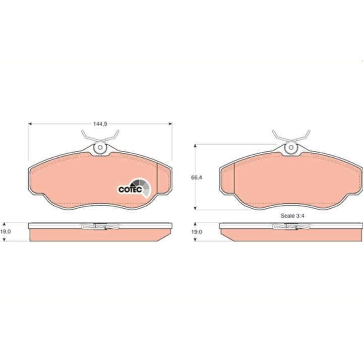 Stabdžių trinkelių rinkinys, diskinis stabdys TRW GDB1156