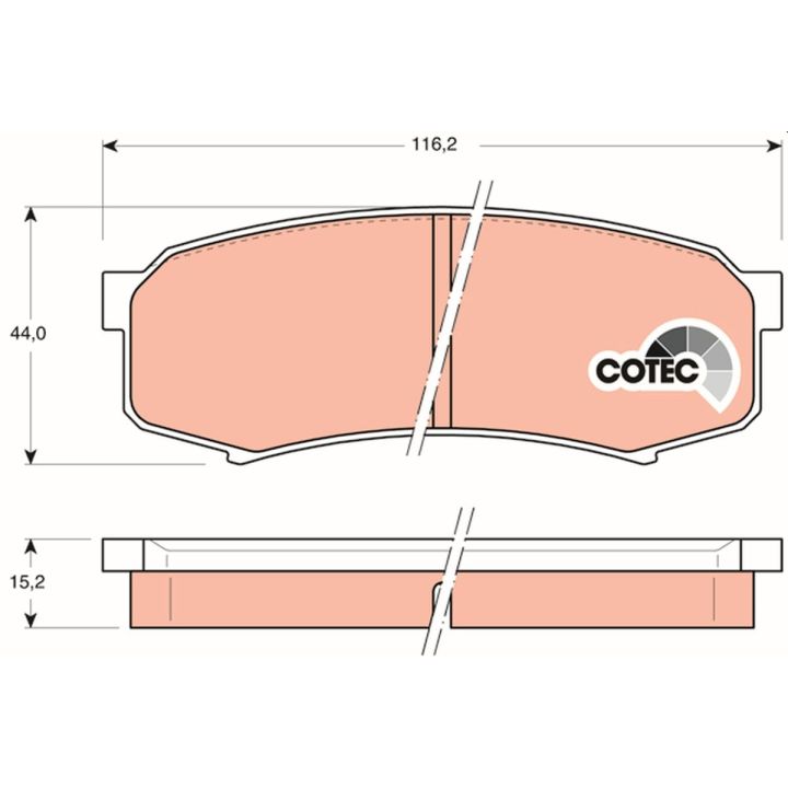 Stabdžių trinkelių rinkinys, diskinis stabdys TRW GDB1182