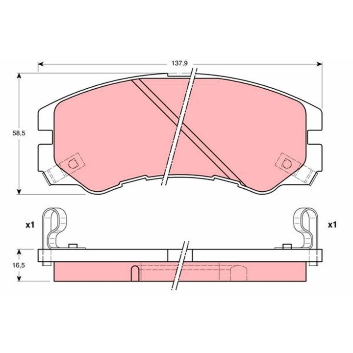 Stabdžių trinkelių rinkinys, diskinis stabdys TRW GDB1186