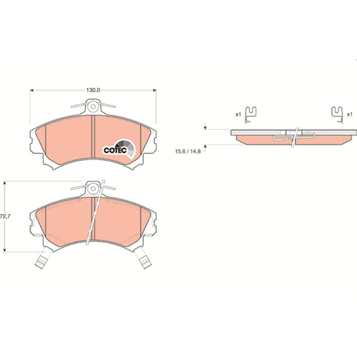 Stabdžių trinkelių rinkinys, diskinis stabdys TRW GDB1198